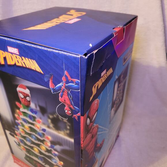Spider Man Ceramic Christmas Tree With Lights 11.6 " Holidays Marvel NWT Works - Picture 3 of 5